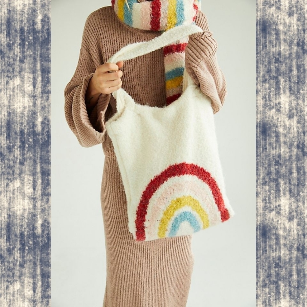 Free People 🌈 Carry on Scarf + bag set Rainbow - Picture 4 of 11
